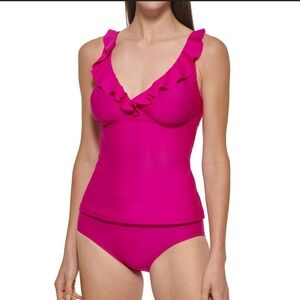 DKNY Ruffled Tankini